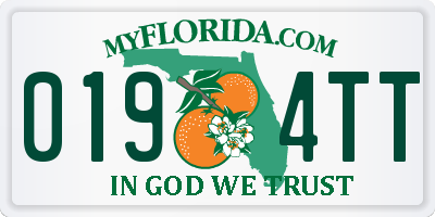 FL license plate 0194TT