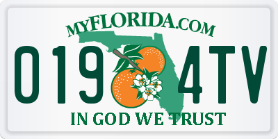 FL license plate 0194TV