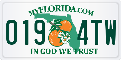FL license plate 0194TW
