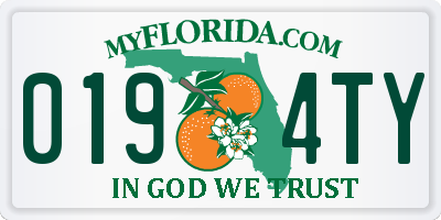 FL license plate 0194TY