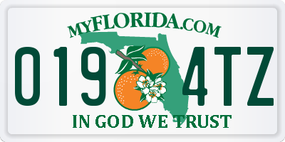 FL license plate 0194TZ