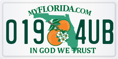 FL license plate 0194UB