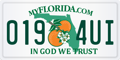 FL license plate 0194UI