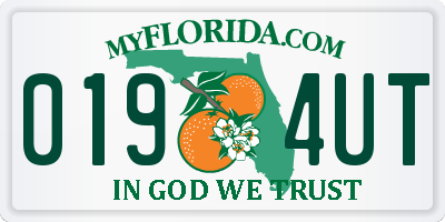 FL license plate 0194UT