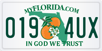 FL license plate 0194UX