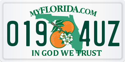 FL license plate 0194UZ