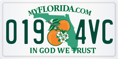 FL license plate 0194VC