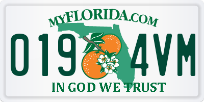 FL license plate 0194VM