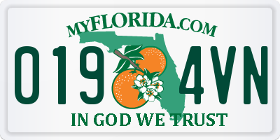 FL license plate 0194VN