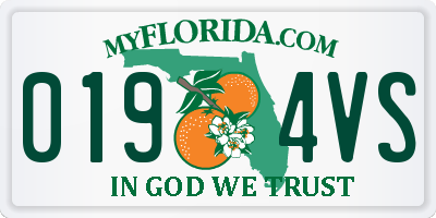 FL license plate 0194VS