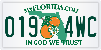 FL license plate 0194WC