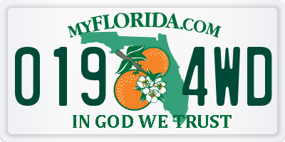 FL license plate 0194WD