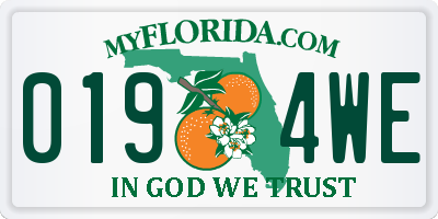 FL license plate 0194WE