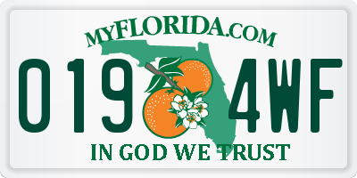 FL license plate 0194WF