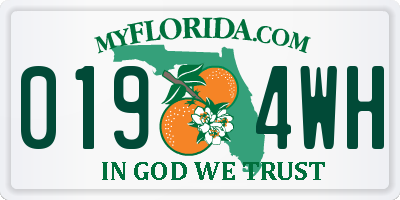 FL license plate 0194WH