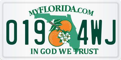 FL license plate 0194WJ