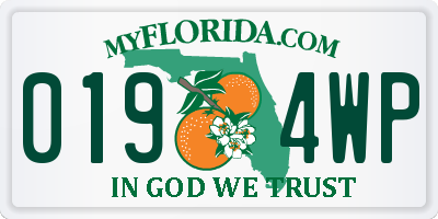 FL license plate 0194WP