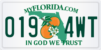 FL license plate 0194WT