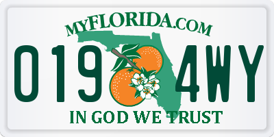 FL license plate 0194WY