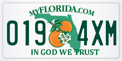 FL license plate 0194XM