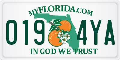 FL license plate 0194YA