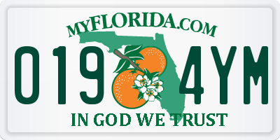 FL license plate 0194YM