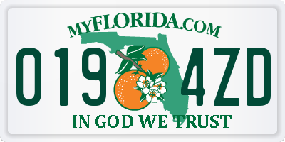 FL license plate 0194ZD