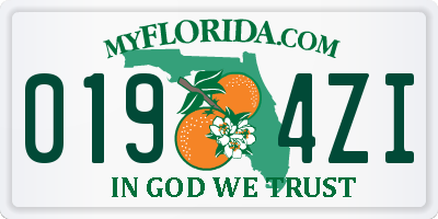 FL license plate 0194ZI