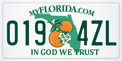 FL license plate 0194ZL