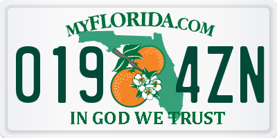 FL license plate 0194ZN