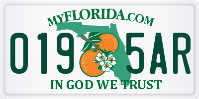 FL license plate 0195AR