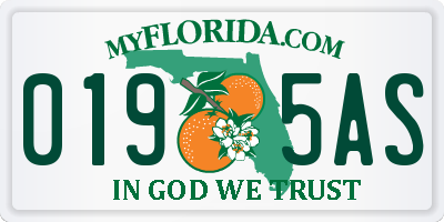 FL license plate 0195AS