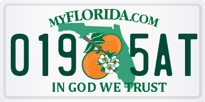 FL license plate 0195AT