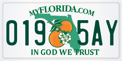 FL license plate 0195AY