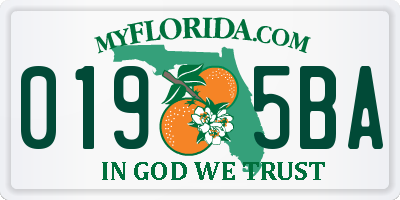 FL license plate 0195BA