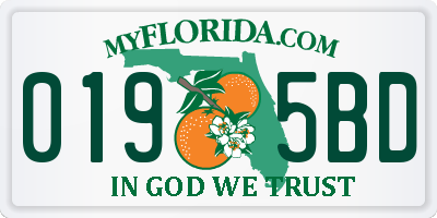 FL license plate 0195BD