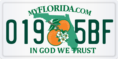 FL license plate 0195BF