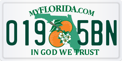 FL license plate 0195BN