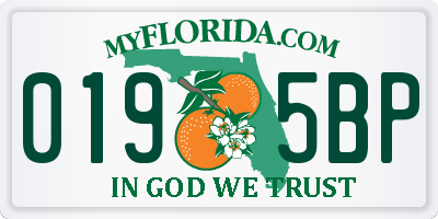 FL license plate 0195BP