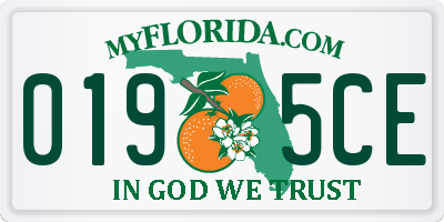 FL license plate 0195CE