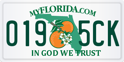 FL license plate 0195CK