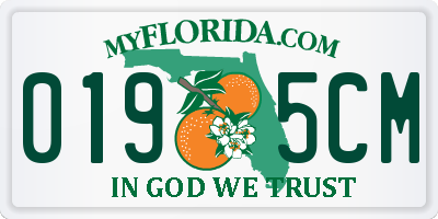 FL license plate 0195CM