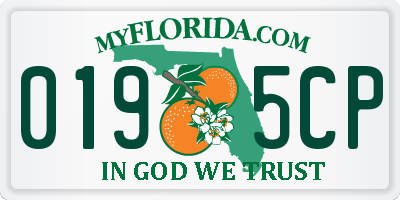 FL license plate 0195CP