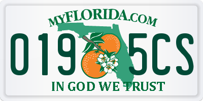 FL license plate 0195CS