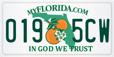 FL license plate 0195CW