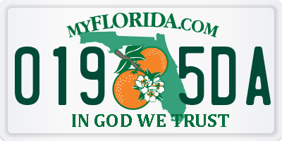 FL license plate 0195DA