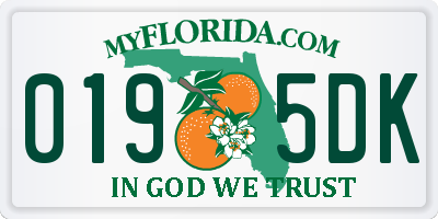 FL license plate 0195DK