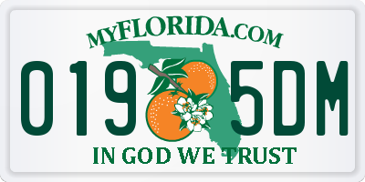 FL license plate 0195DM