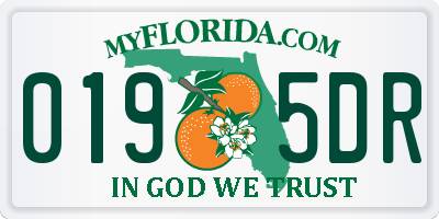 FL license plate 0195DR