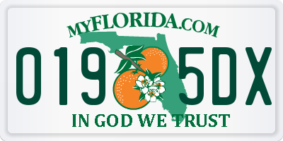 FL license plate 0195DX
